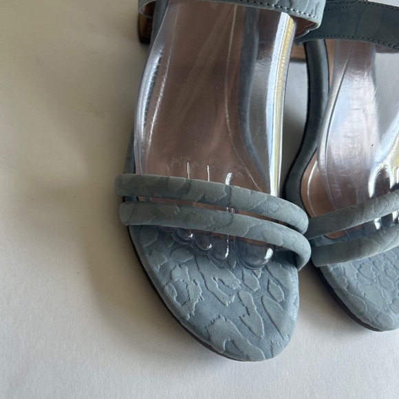 New Vionic Blue Manmade Leather Ankle Strap Heeled Sandals size 9 - Picture 5 of 16